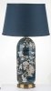 Lampa ceramiczna wysoka 69x38x38 z motywem roślinnym i abażurem